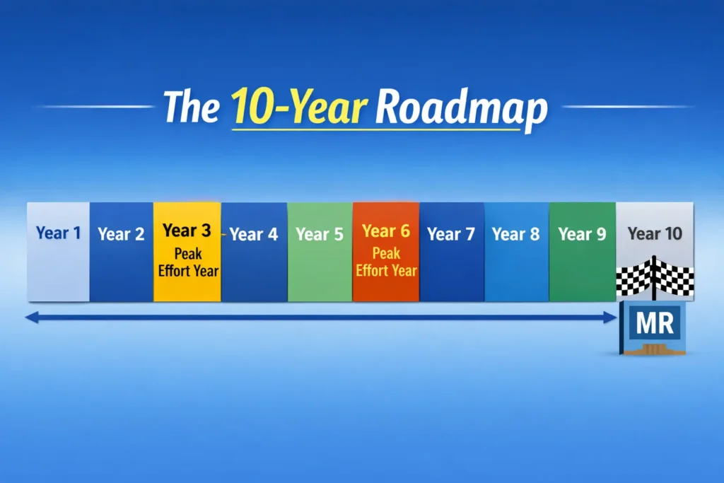 Picture illustrating the 10 year training roadmap for NSmen