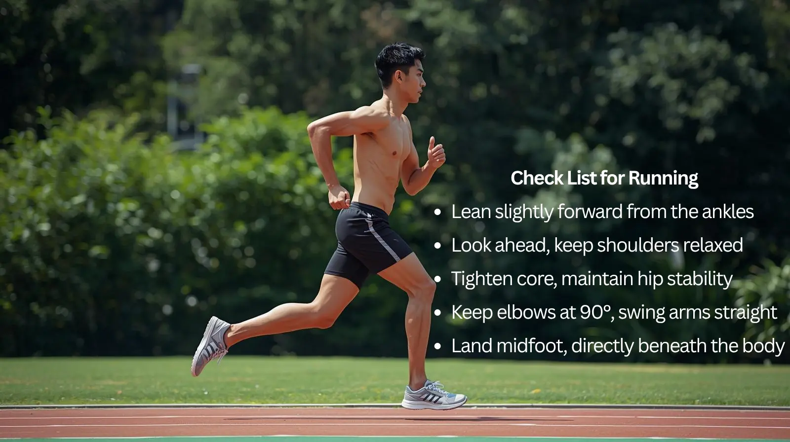 Illustration of the correct running form for the IPPT test