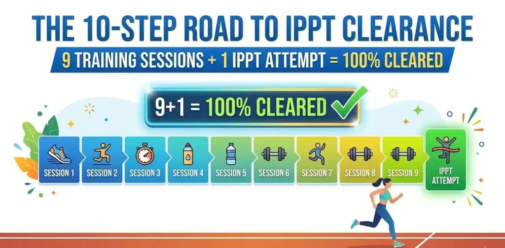 Picture showing 10 steps to ace IPPT