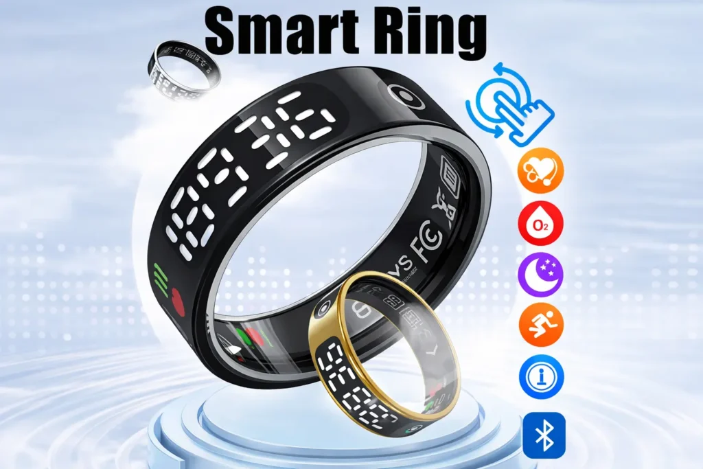 Picture showing the features of Smart Ring 5ATM