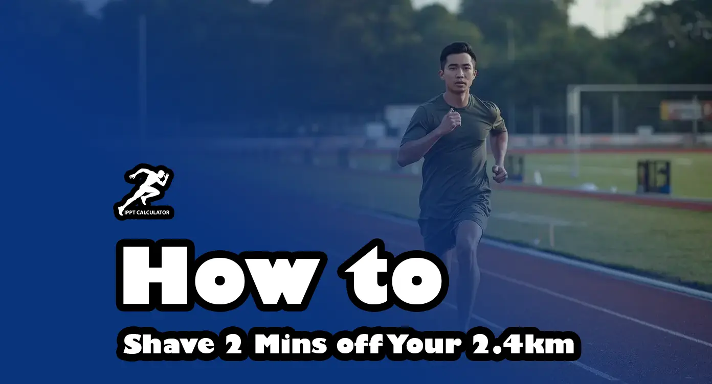 mid age man in t-shirt and short is running on track for IPPT training