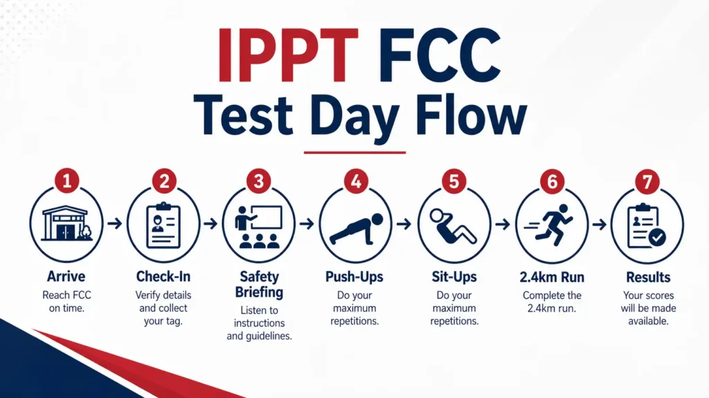 IPPT FCC test day flow for first-timers